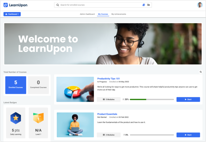 LearnUpon LMS mobile learning app