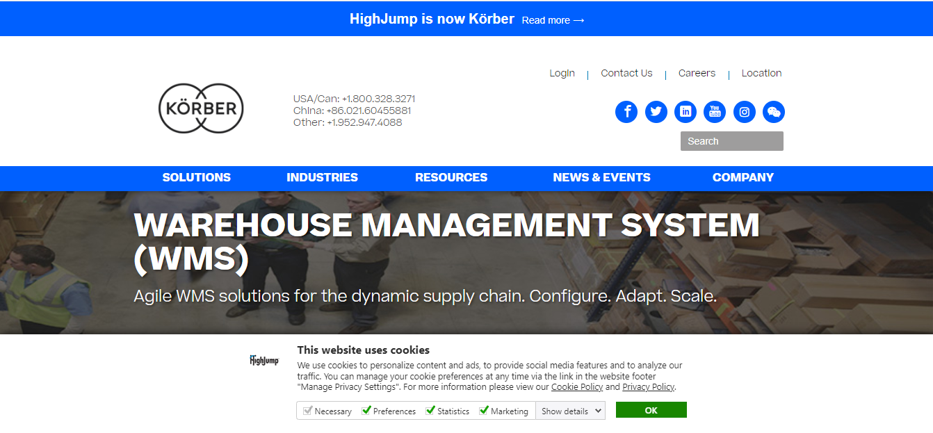                                     HighJump Warehouse Management System (WMS)