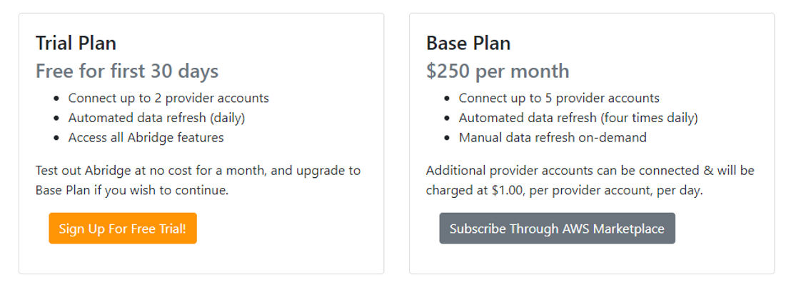Abridge pricing 1