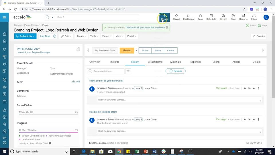 Accelo screenshot 1