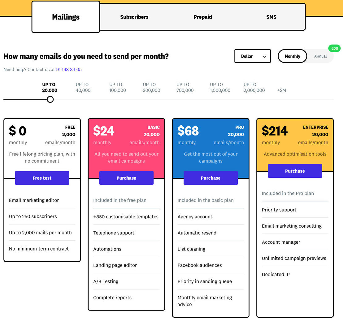 Acumbamail pricing 2