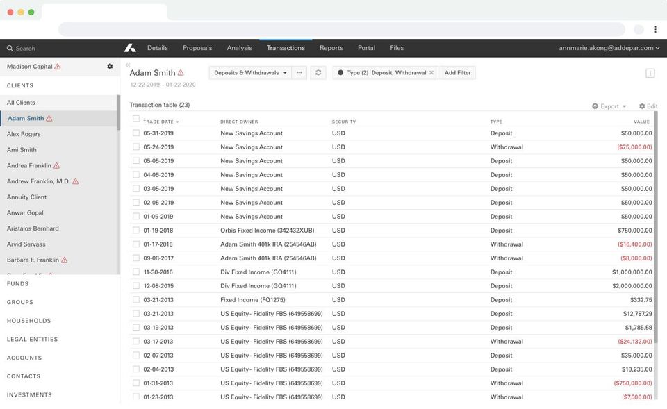 Addepar screenshot 3
