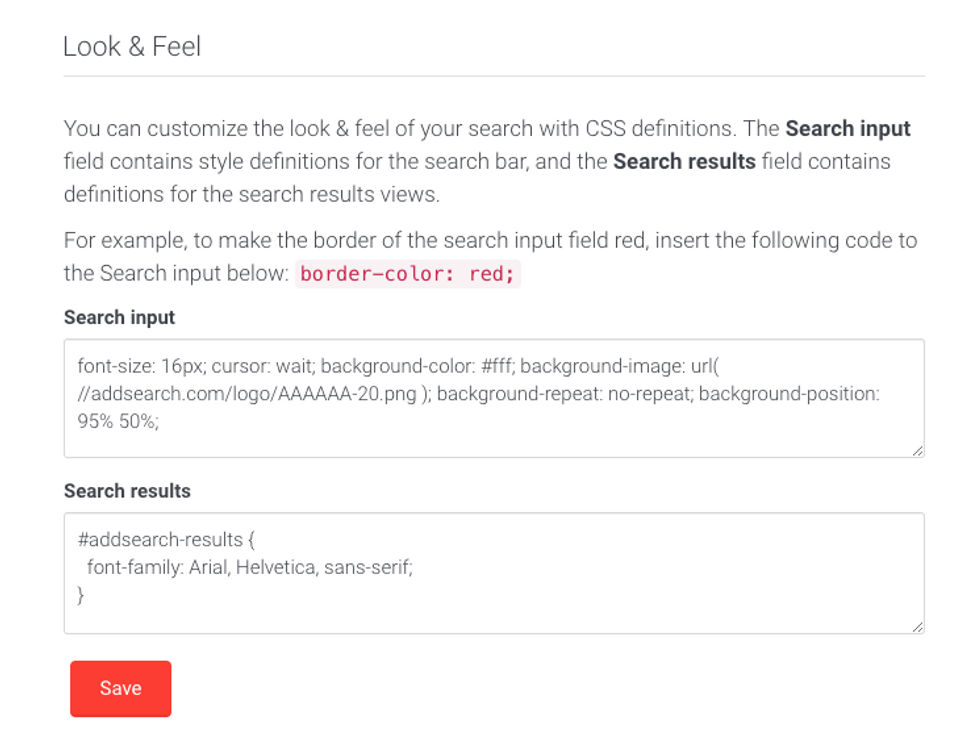 AddSearch screenshot 2