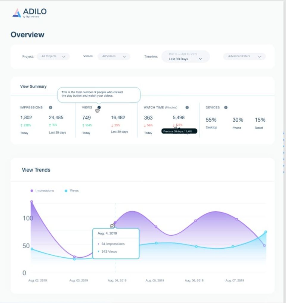 Adilo screenshot 1