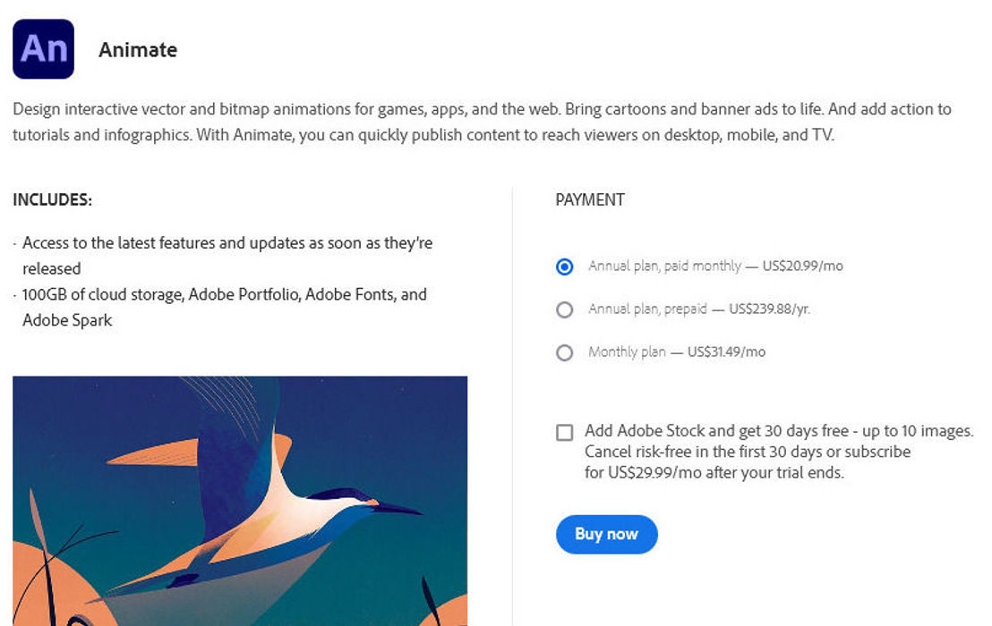 Adobe Animate pricing 1