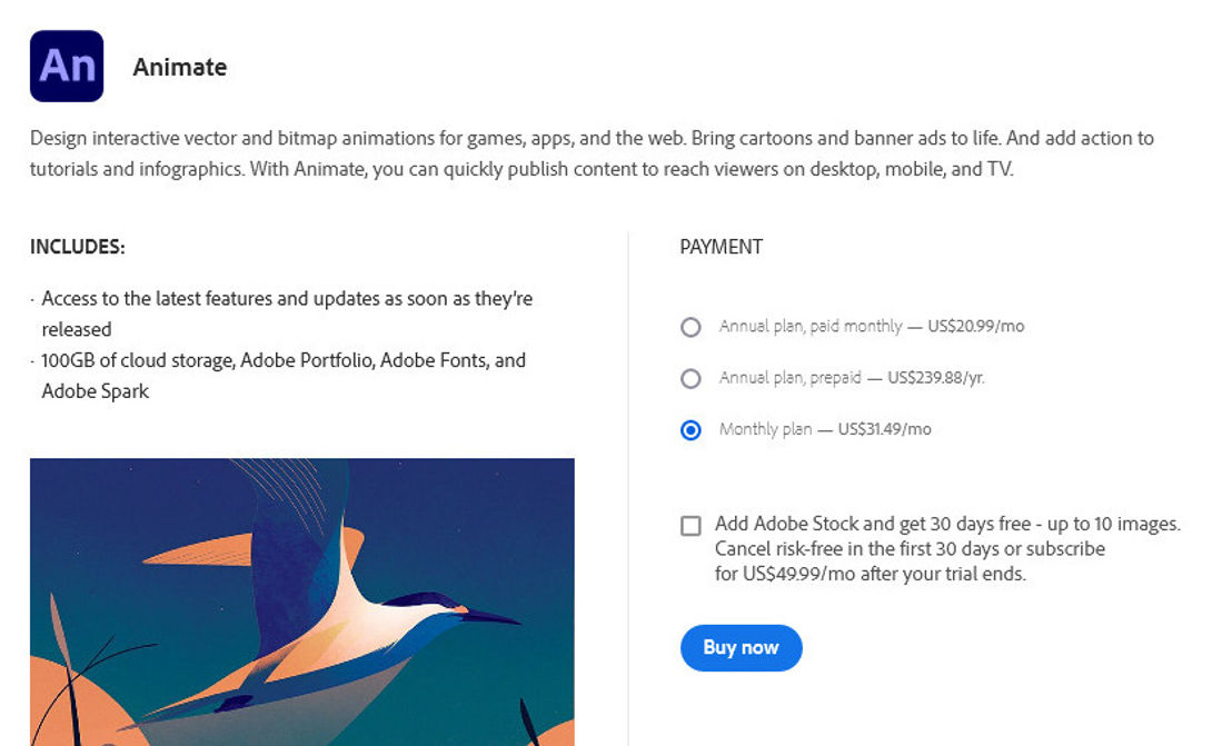 Adobe Animate pricing 2