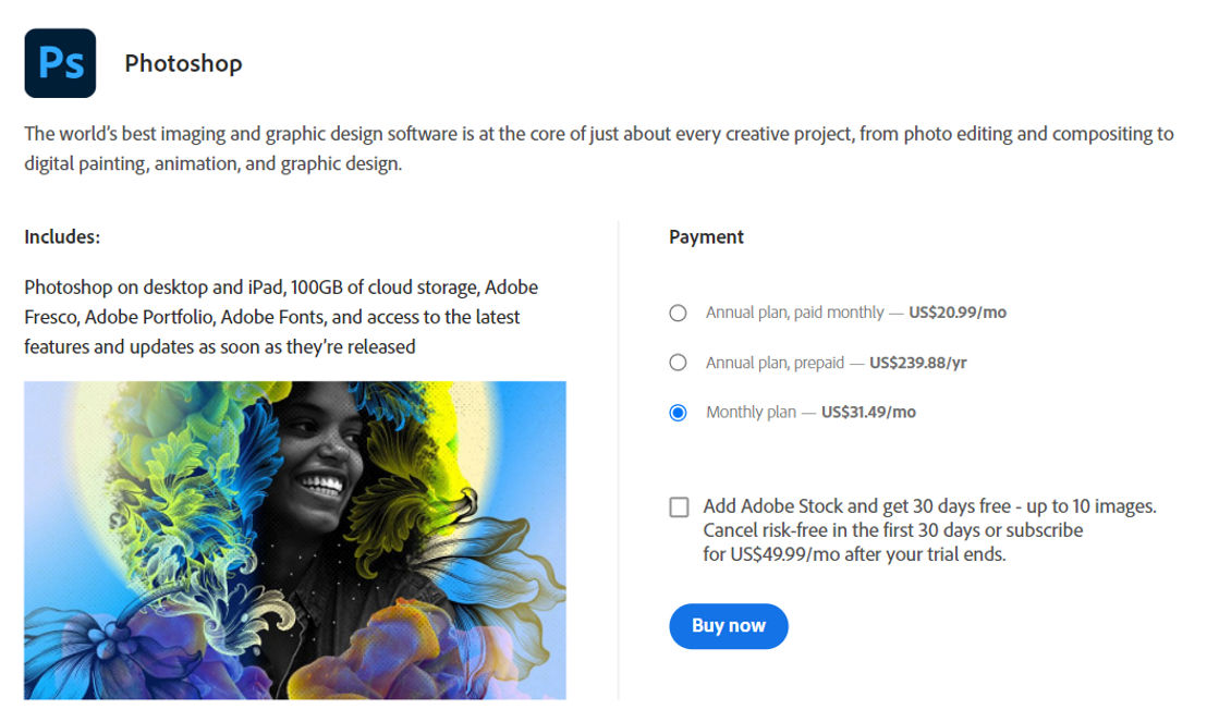 Adobe Photoshop pricing 2