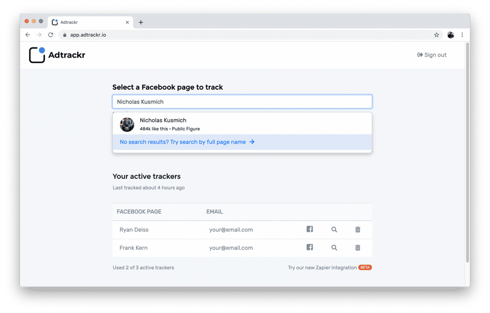 Adtrackr screenshot 1