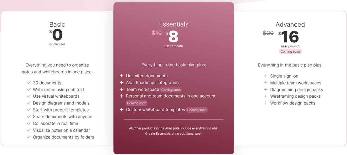 Aha! Create pricing 1
