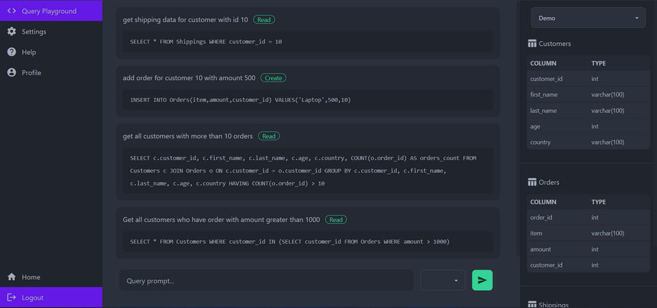 AI Query screenshot 1