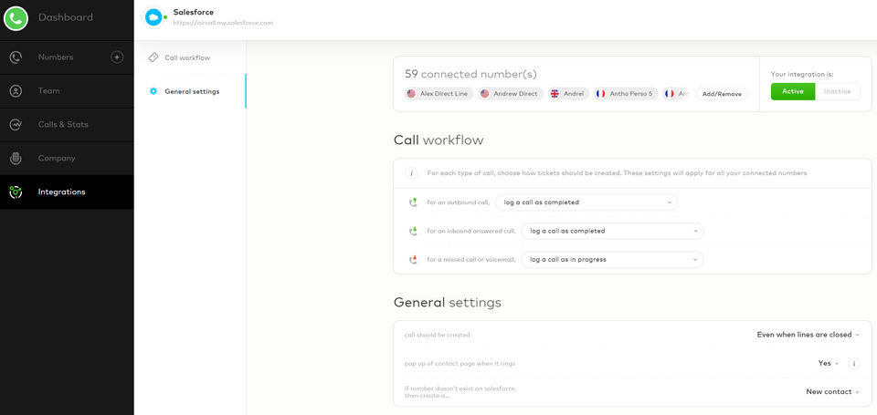 Aircall screenshot 2
