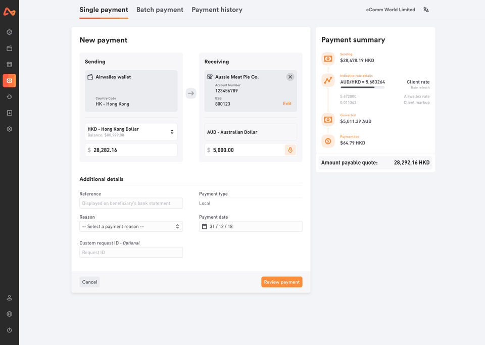 Airwallex screenshot 1