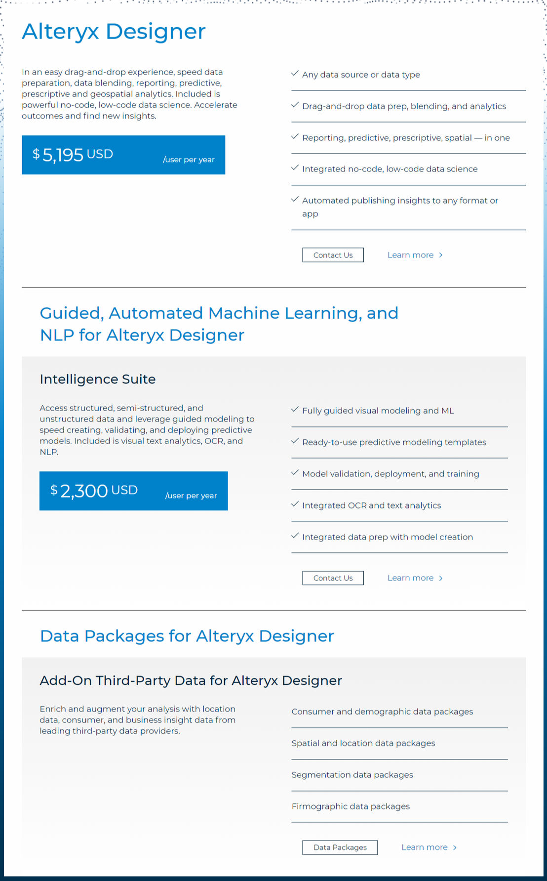 Alteryx pricing 1