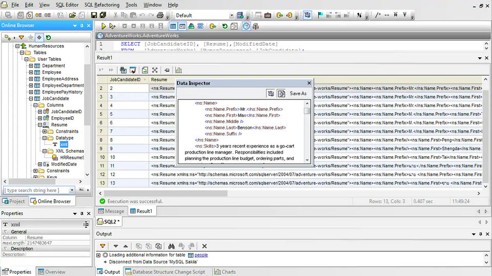 Altova DatabaseSpy screenshot 2