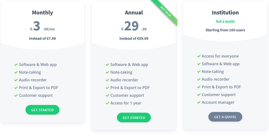 Amanote pricing