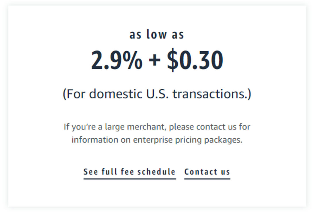 Amazon Pay pricing 1