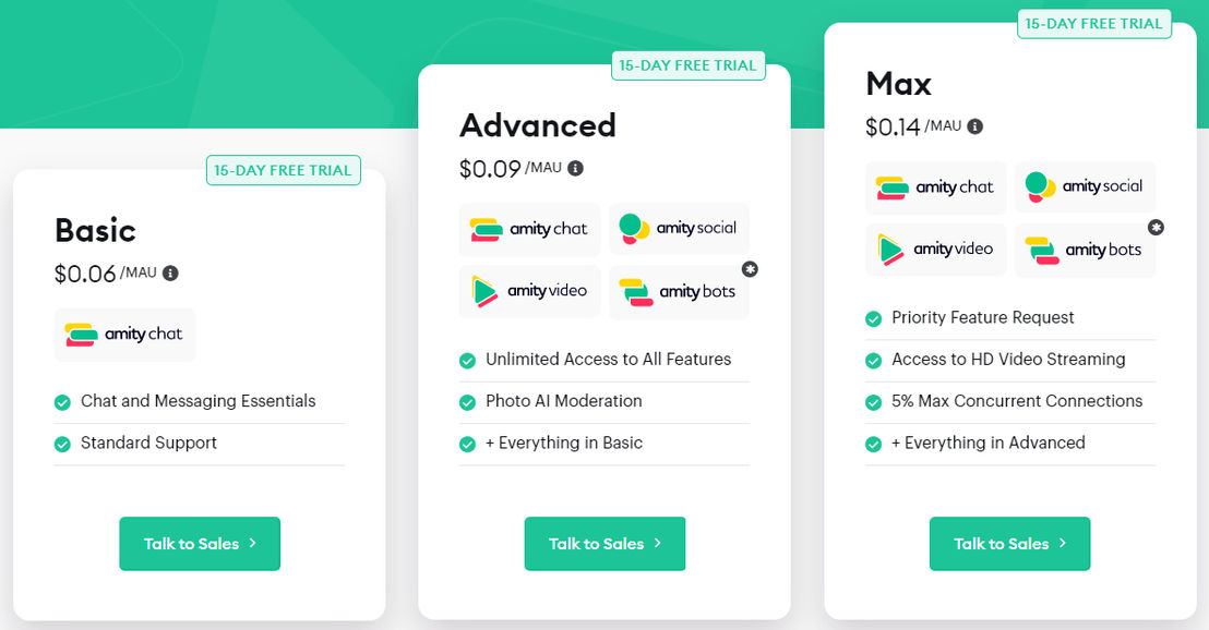 Amity Social Cloud pricing 1