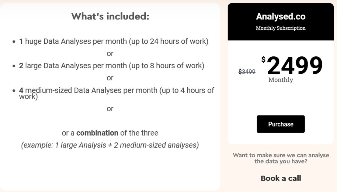 Analysed.co pricing 1