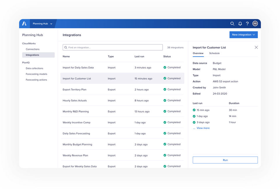 Anaplan screenshot 1