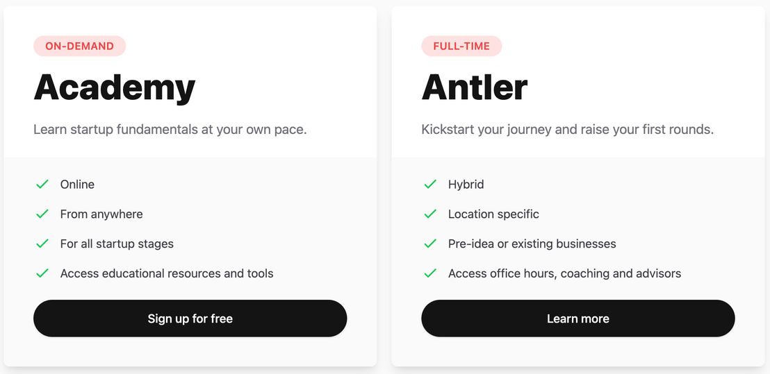 Antler Academy pricing 1