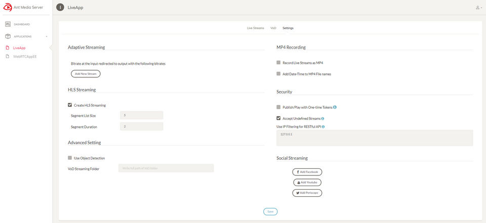 Ant Media Server screenshot 1
