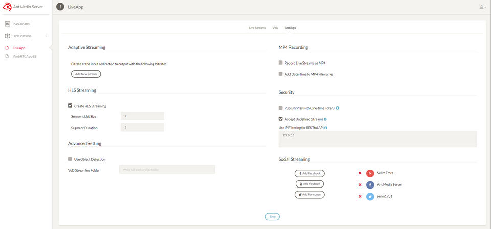 Ant Media Server screenshot 3