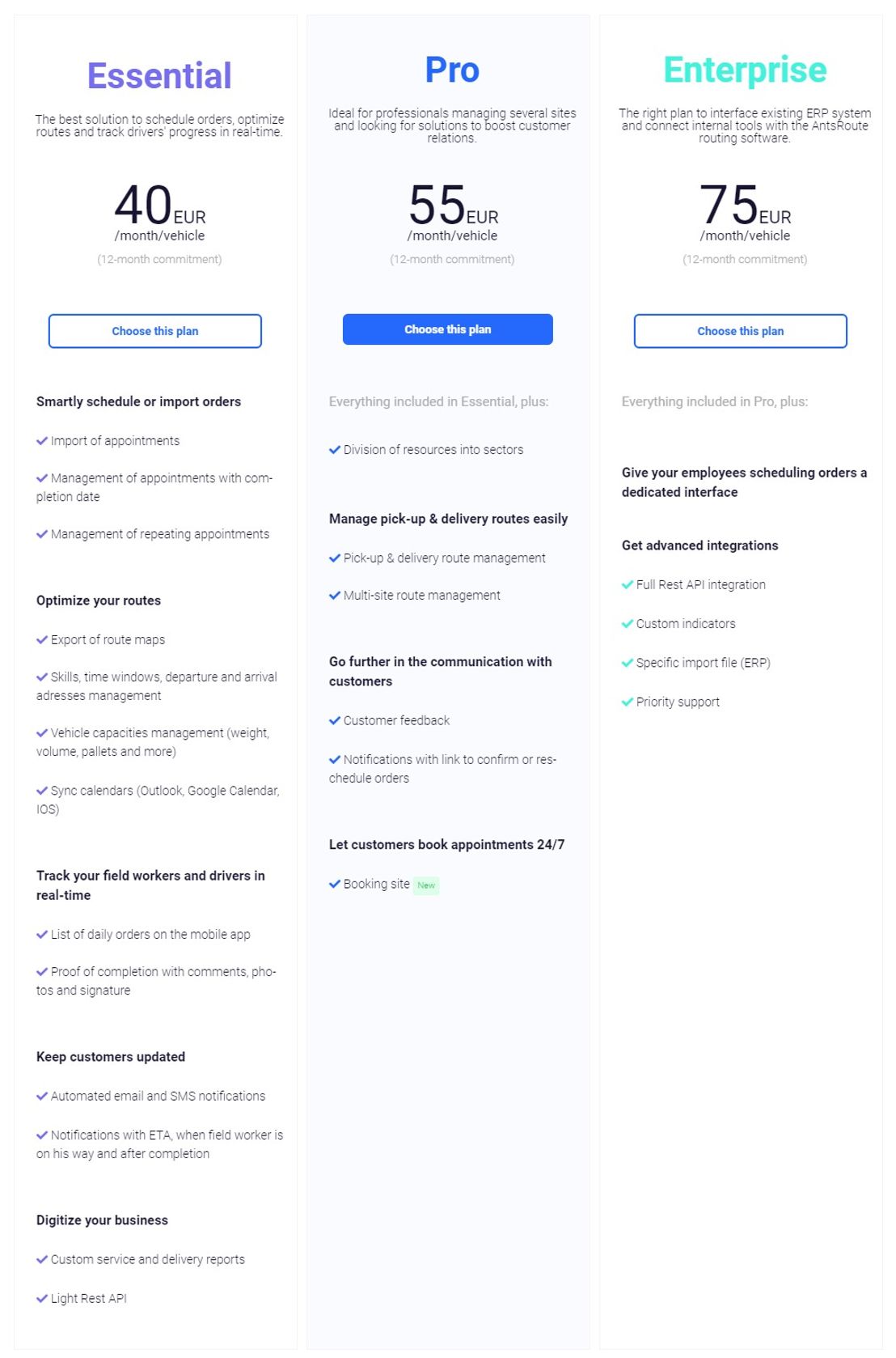 AntsRoute pricing 1