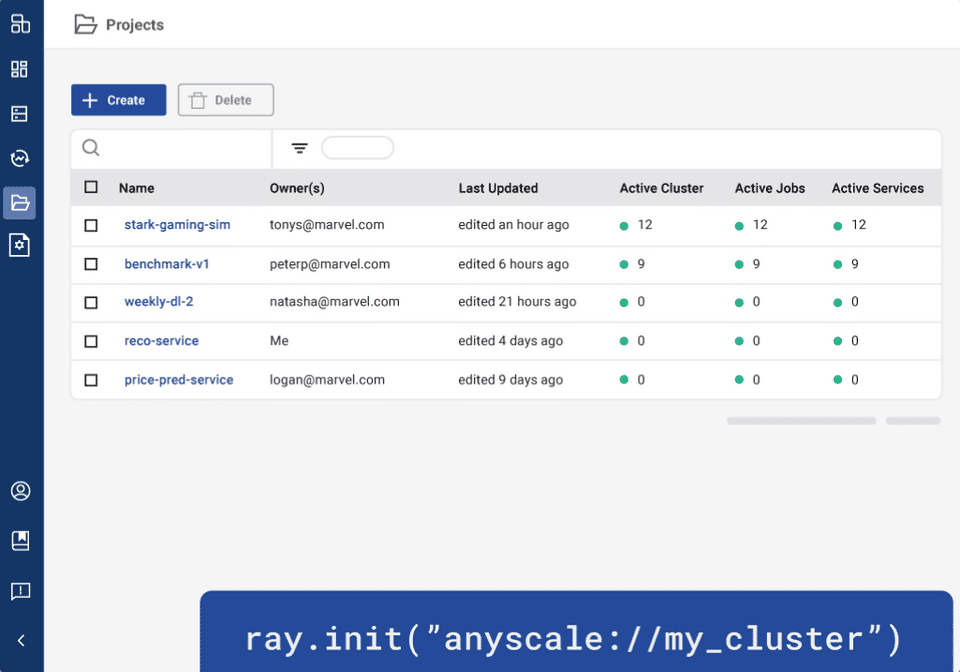 Anyscale screenshot 1