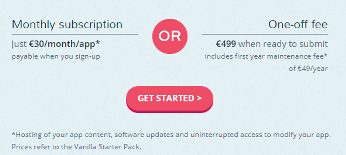 Appbaker pricing 1