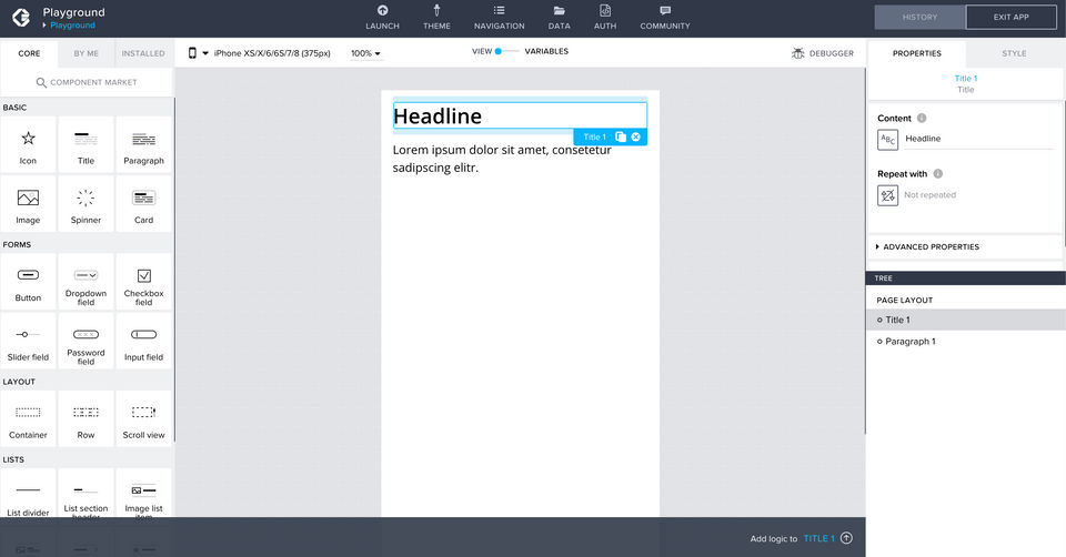 AppGyver screenshot 1