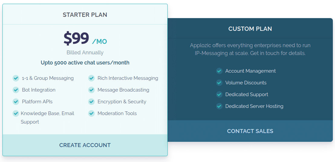 Applozic pricing 1