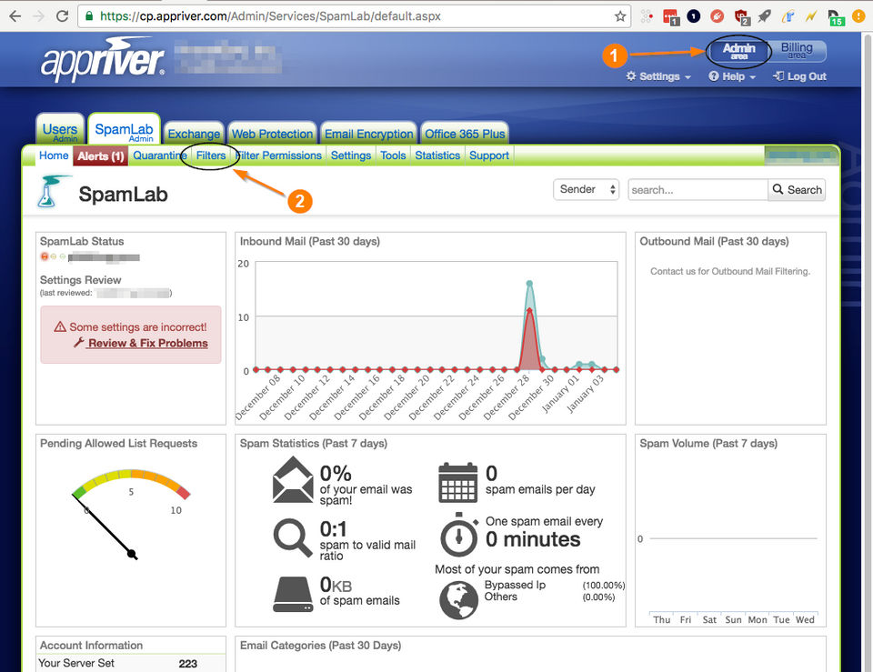 Appriver screenshot
