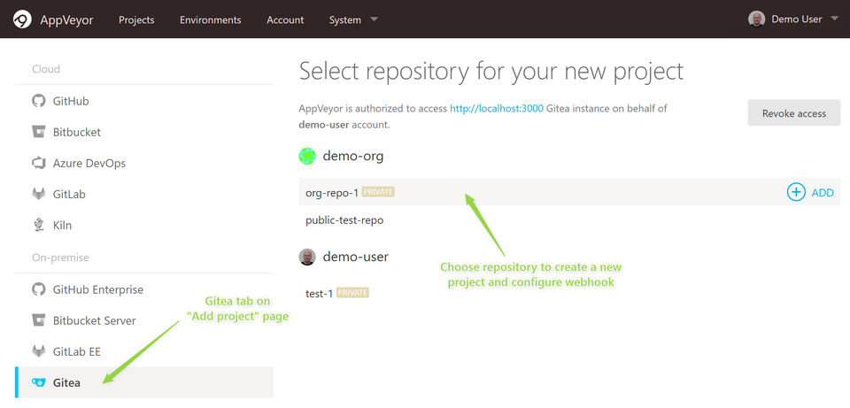 AppVeyor screenshot 2