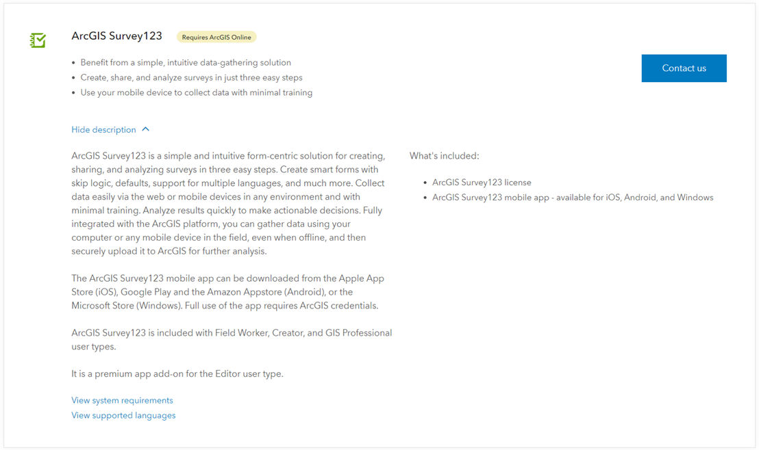 ArcGIS Survey123 pricing