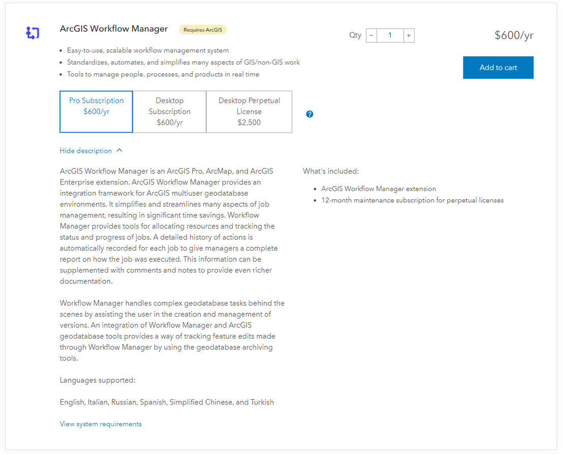 ArcGIS Workflow Manager pricing 1
