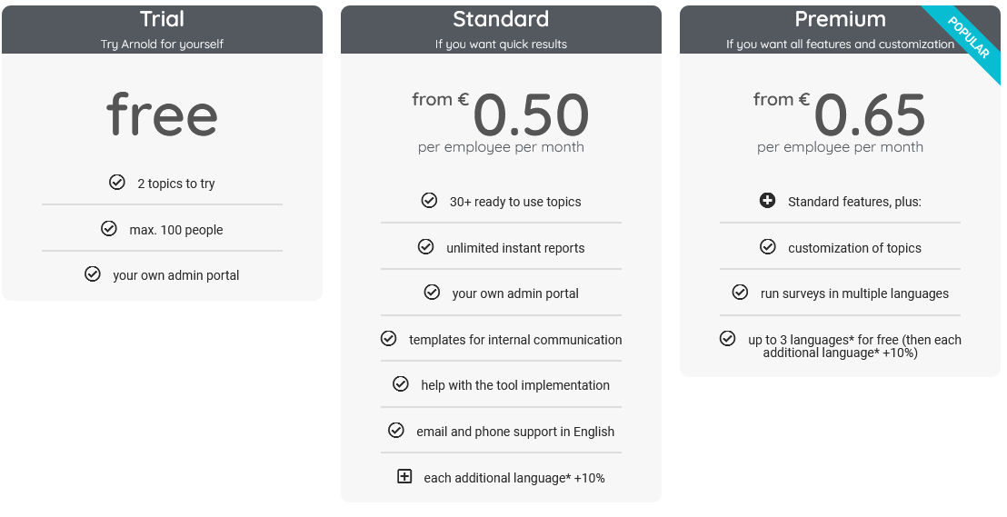 Arnold Robot pricing 1
