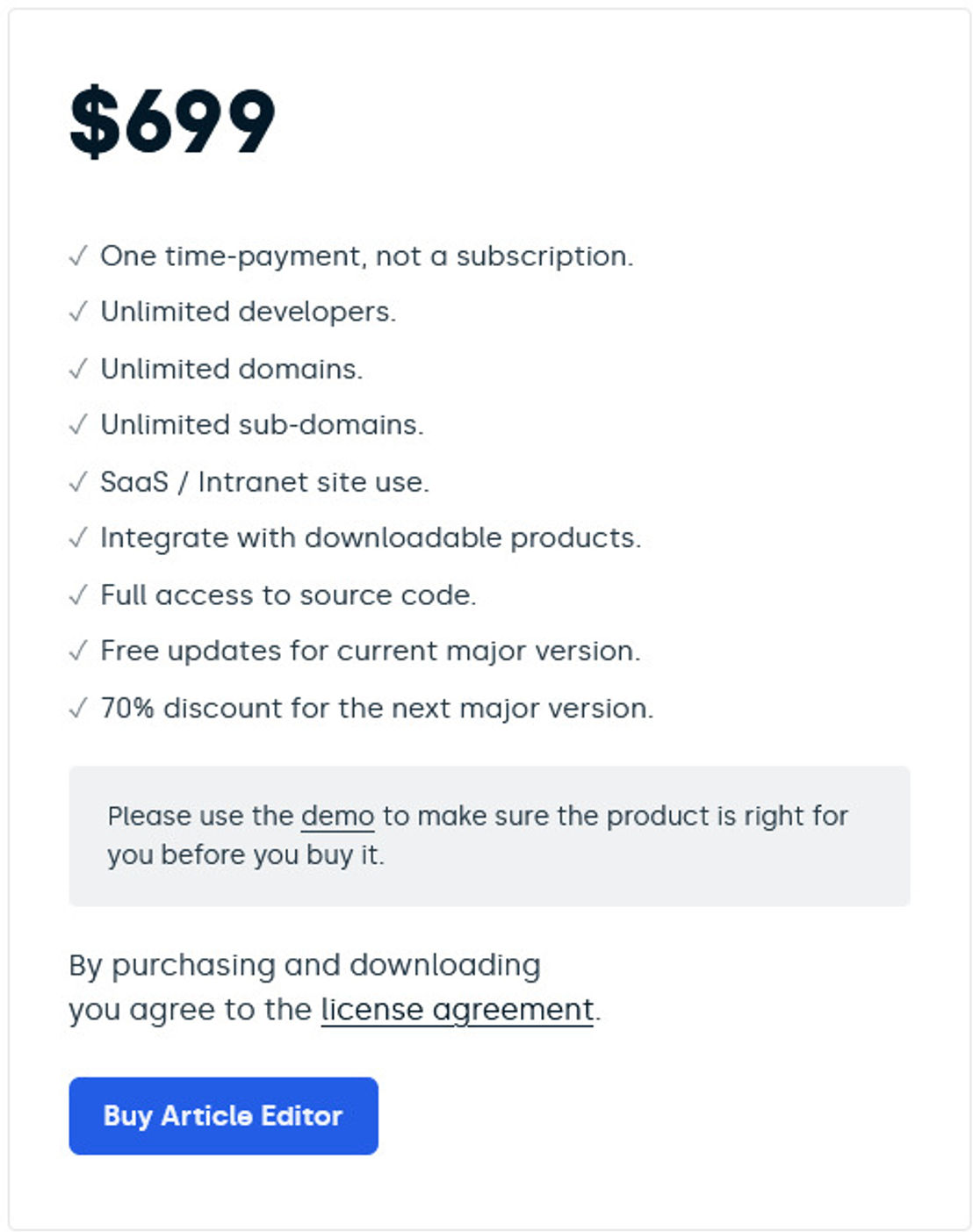 Article Editor pricing 1