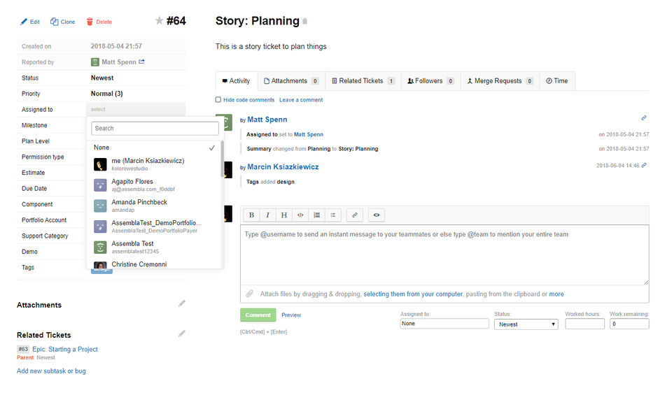 Assembla screenshot 1