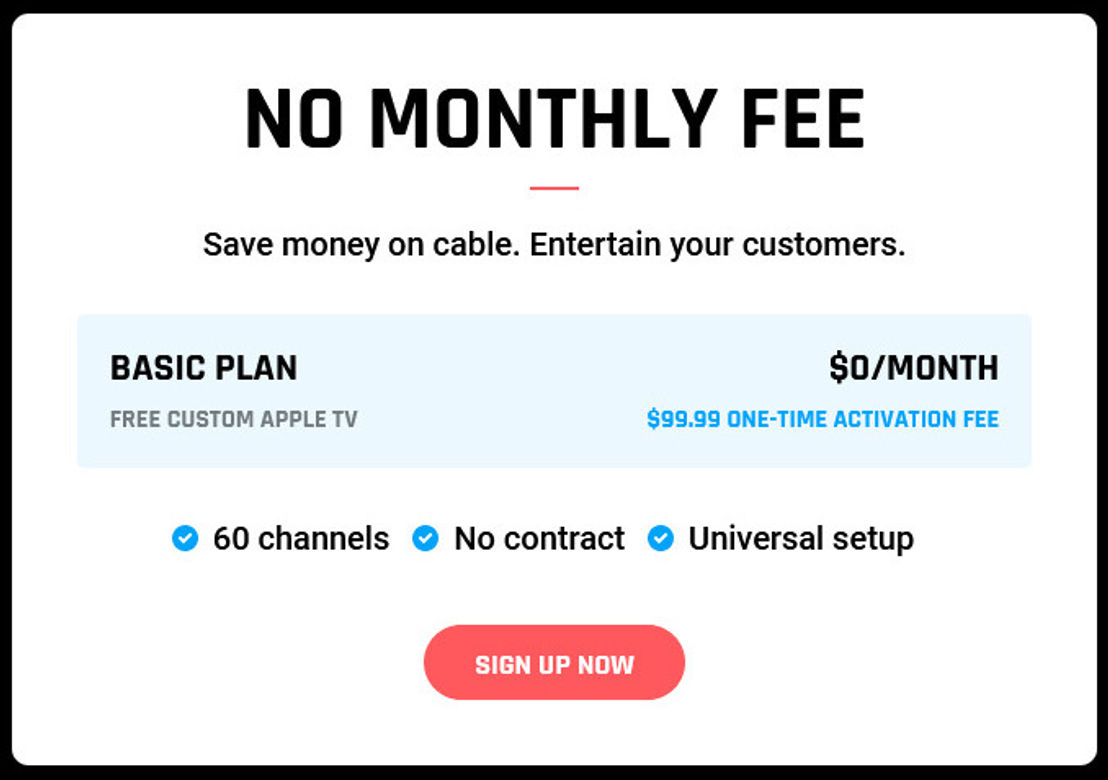 Atmosphere TV pricing 1