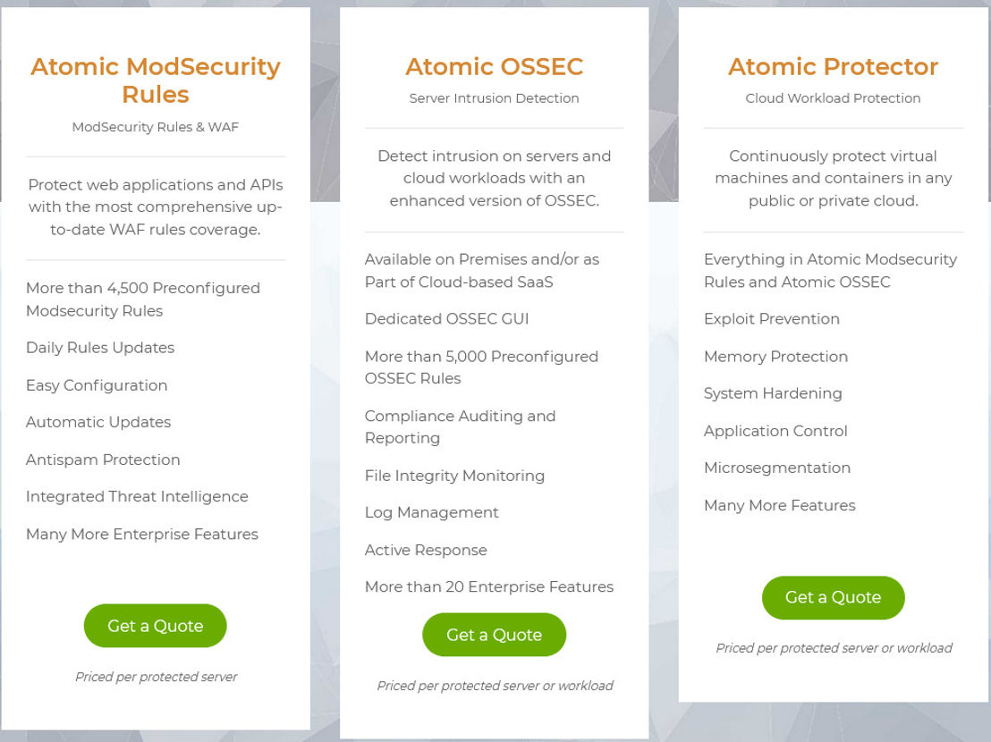 Atomicorp OSSEC pricing 1