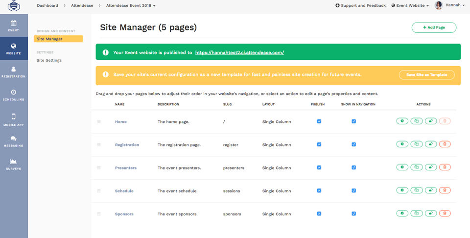 Attendease screenshot