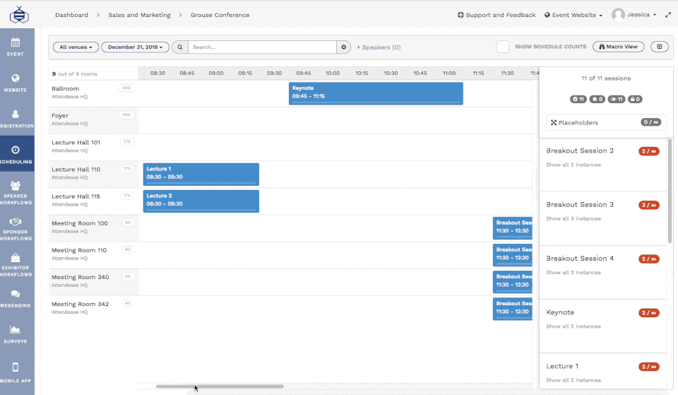 Attendease screenshot