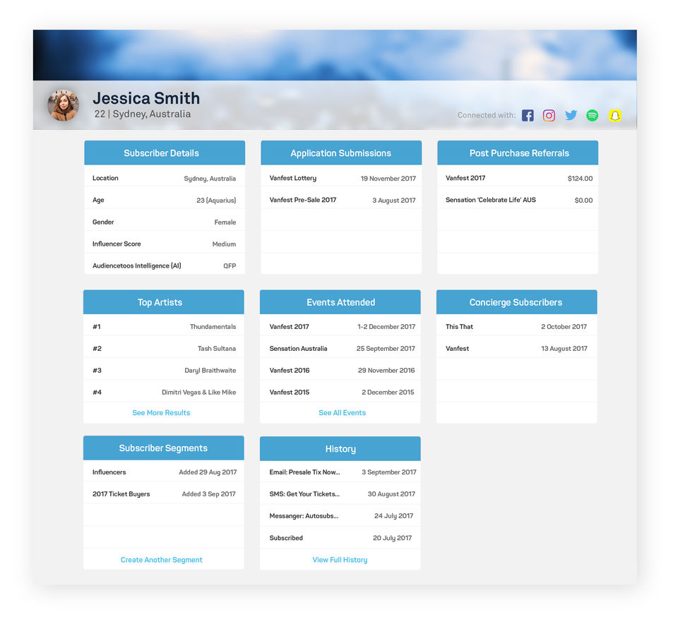 Audiencetools screenshot 2