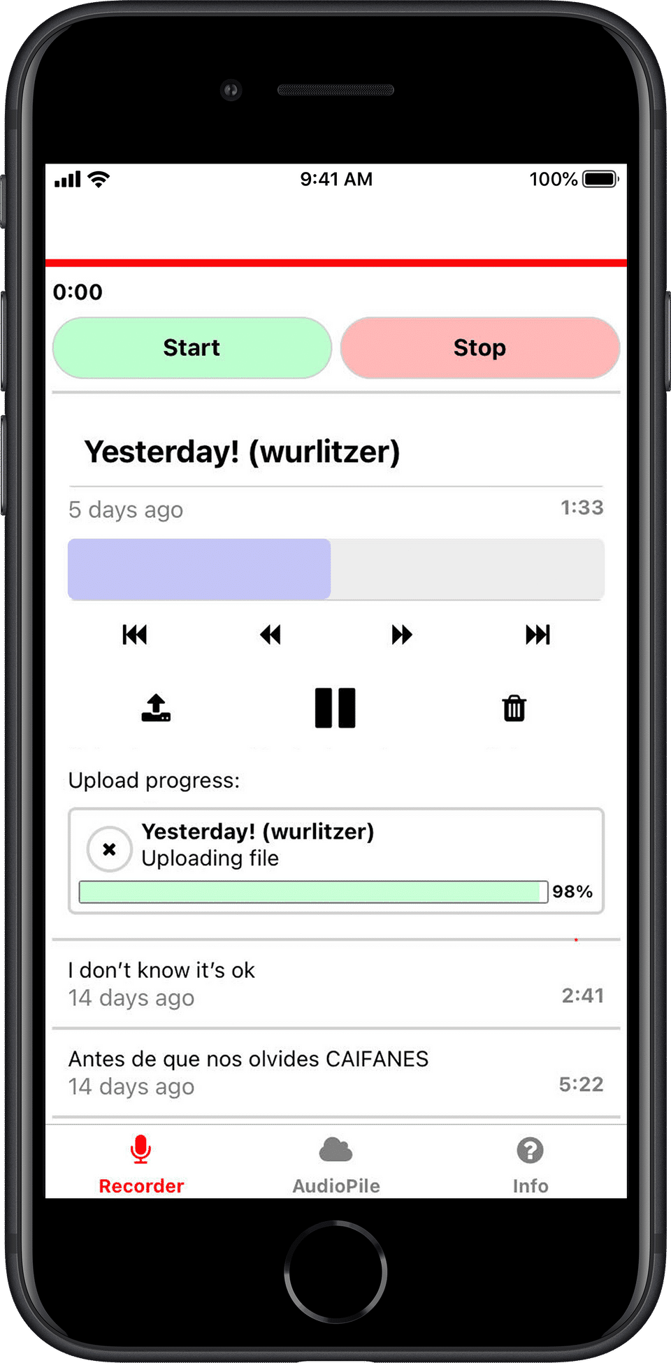 AudioPile screenshot