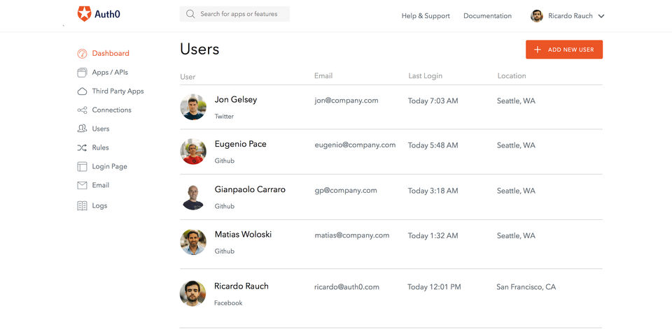 Auth0 screenshot 1