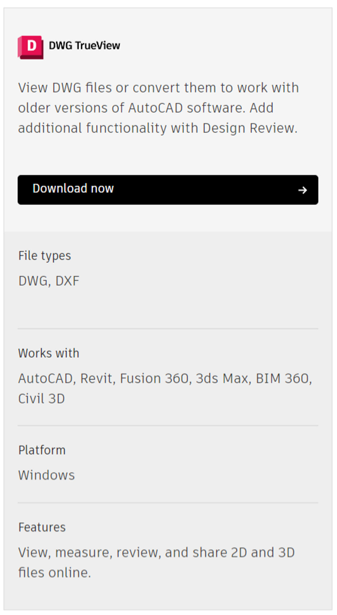 Autodesk DWG TrueView pricing