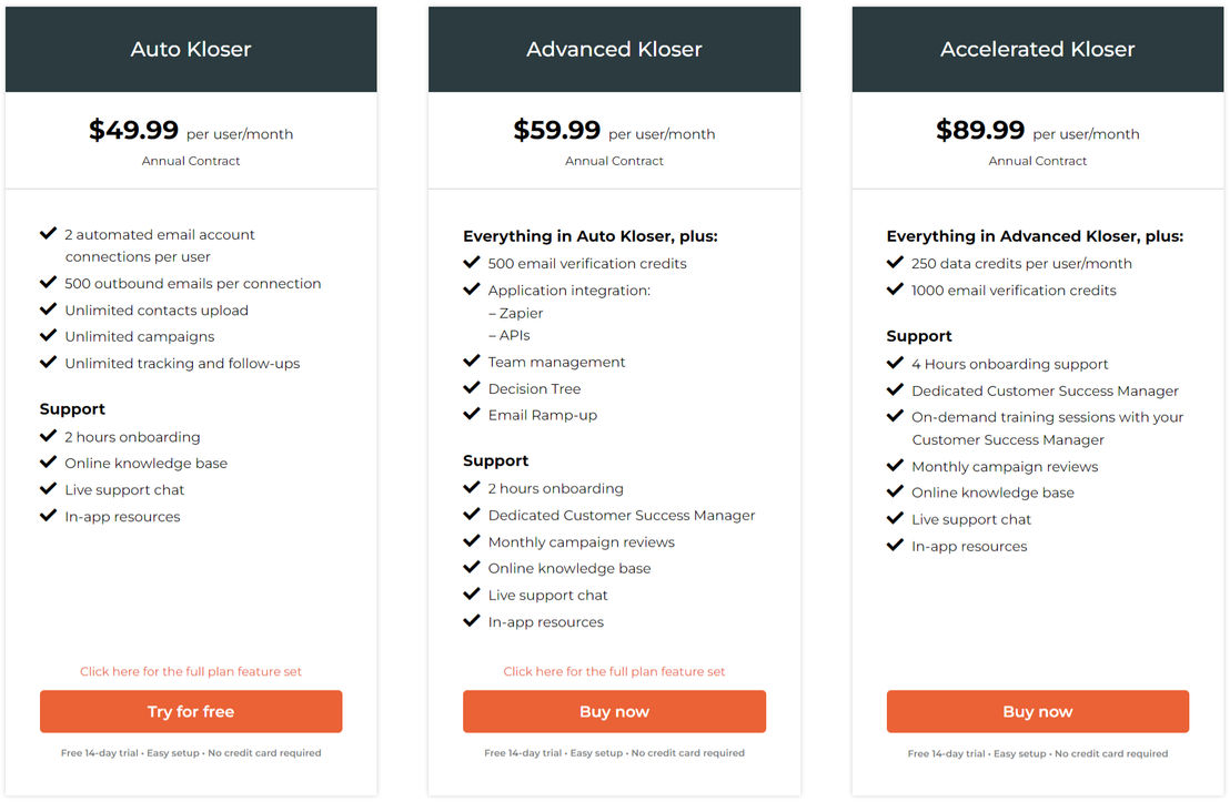 Autoklose pricing 2