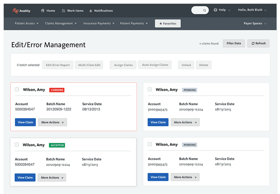 Availity screenshot 4
