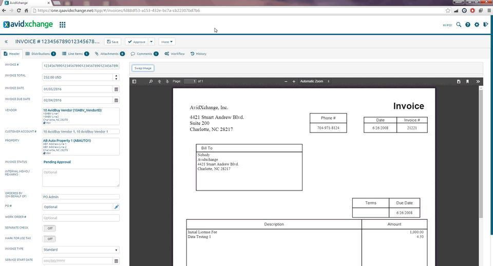 AvidXchange screenshot 1