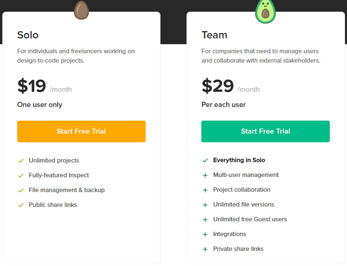 Avocode pricing 2